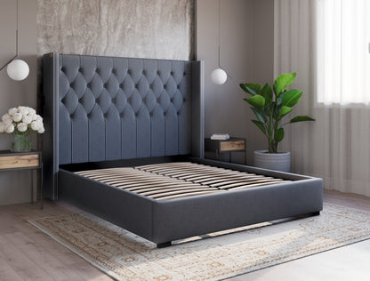 Bologna Grey Fabric Bed Frame