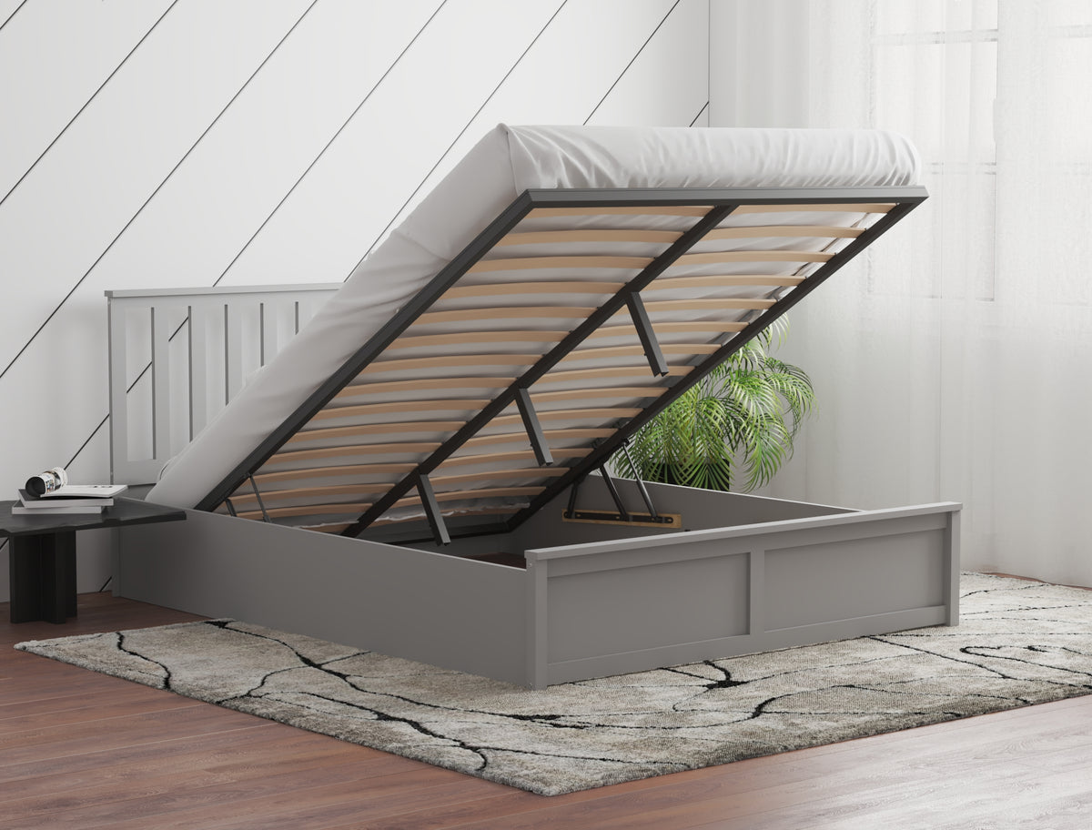 Olsen Wooden Grey Gas Lift Bed Frame