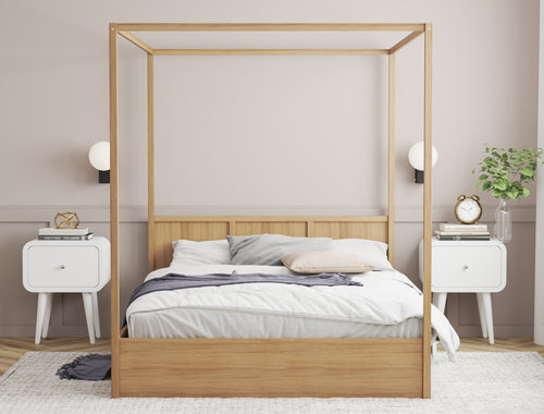 Olsen Wooden Canopy Natural Gas Lift Bed Frame