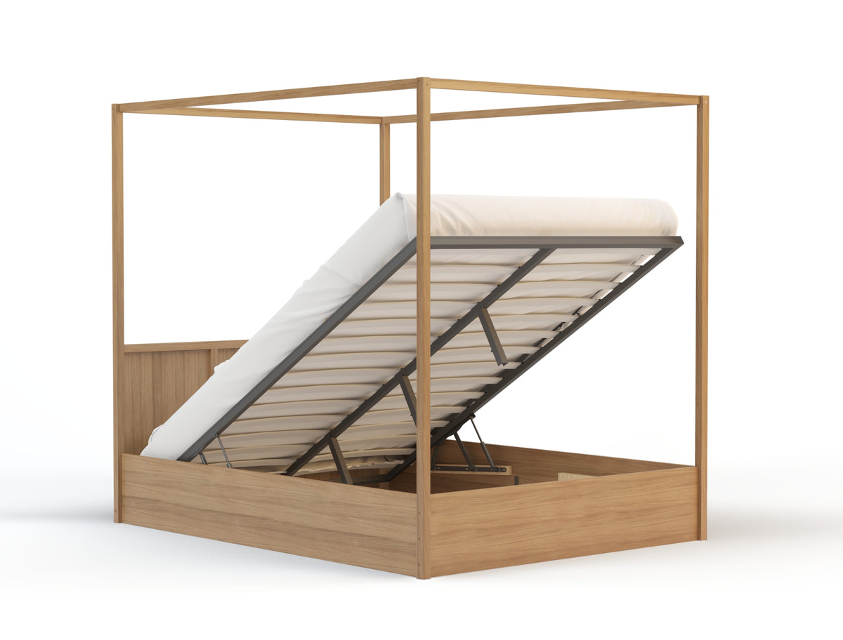 Olsen Wooden Canopy Natural Gas Lift Bed Frame