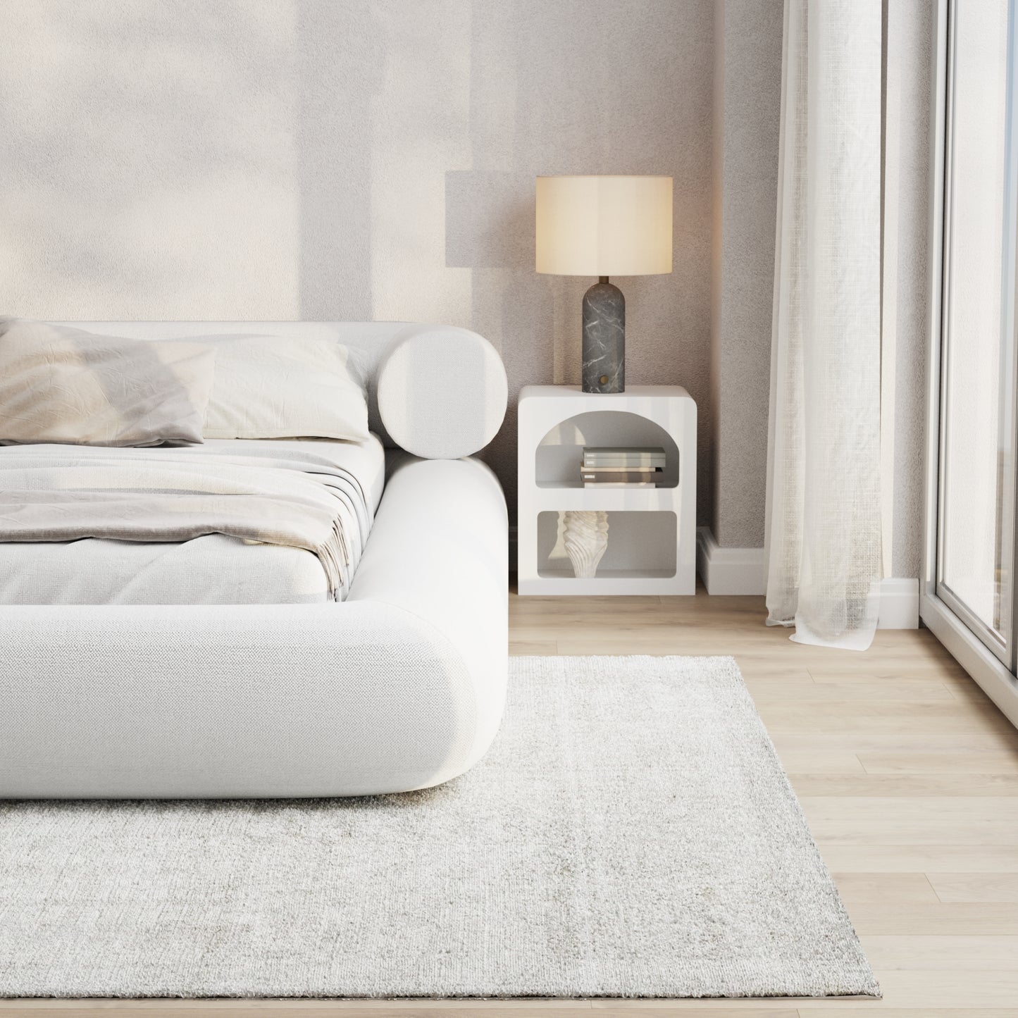 Latitude Bed Low Pile Chinelle Soft White