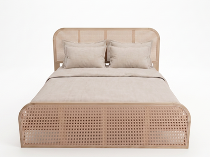 Palicosta Wooden Rattan Natural Gas Lift Bed Frame