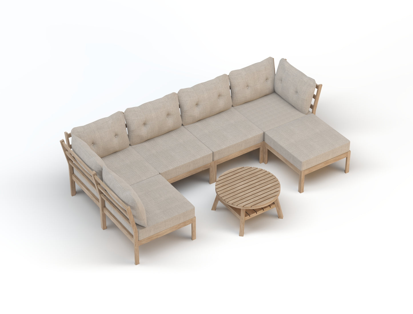 Felix 7 Piece Outdoor Wooden Lounge Set