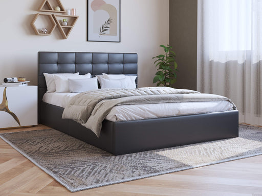 Amalfi Black Gas Lift Faux Leather Bed Frame