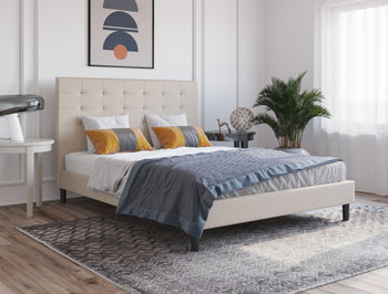 Kylie Beige Fabric Bed Frame