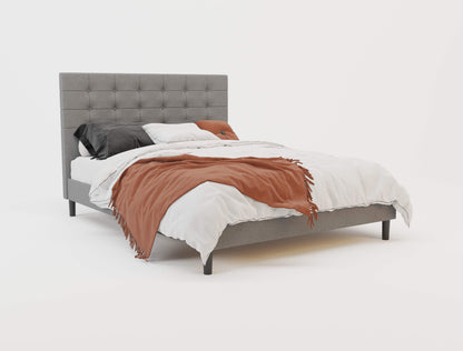 Kylie Buttoned Grey Fabric Bed Frame