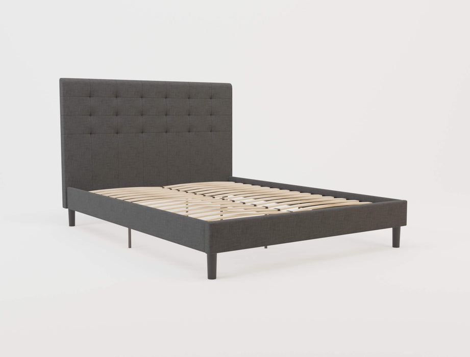 Kylie Buttoned Charcoal Fabric Bed Frame