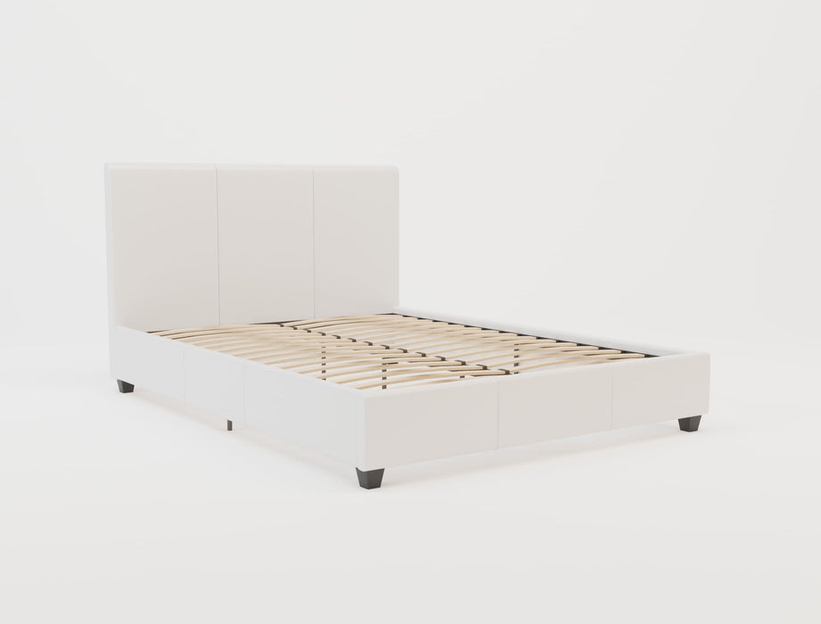 Como White Faux Leather Bed Frame