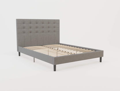 Kylie Buttoned Grey Fabric Bed Frame