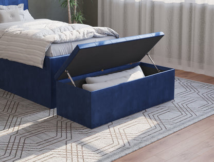 Selina Blue Velvet Ottoman