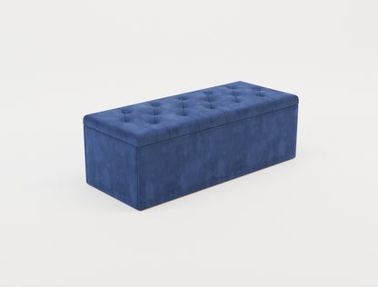 Selina Blue Velvet Ottoman