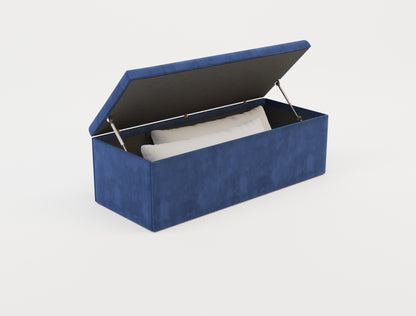 Selina Blue Velvet Ottoman