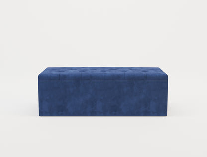 Selina Blue Velvet Ottoman