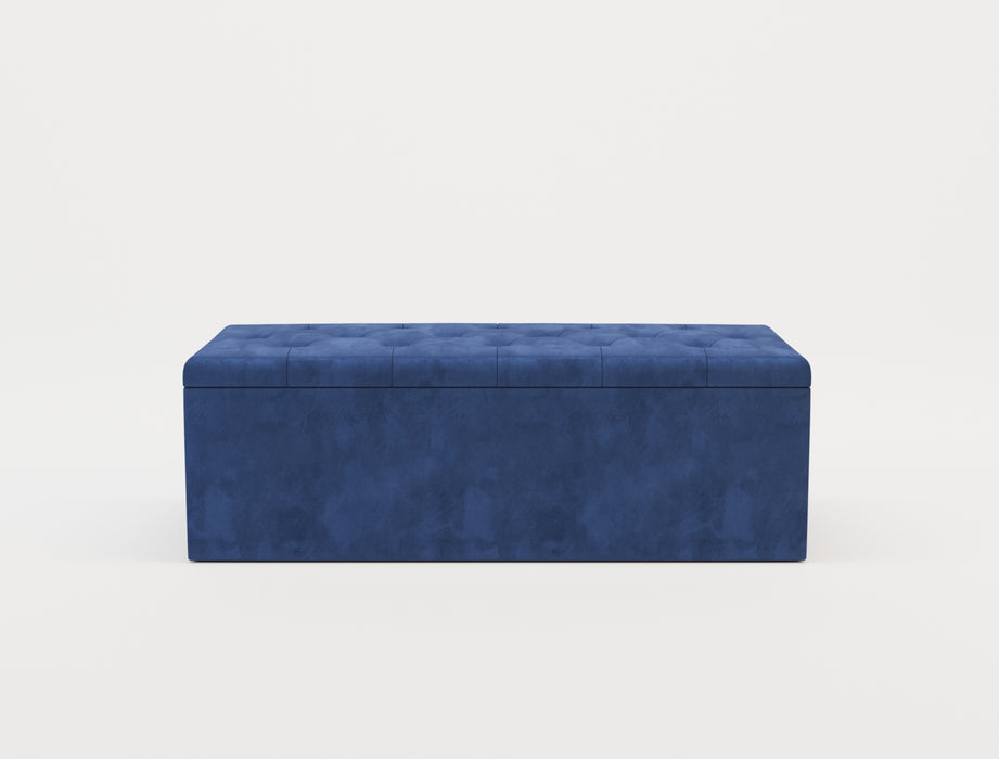 Selina Blue Velvet Ottoman