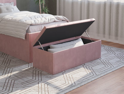 Selina Pink Velvet Ottoman