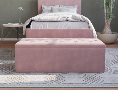 Selina Pink Velvet Ottoman