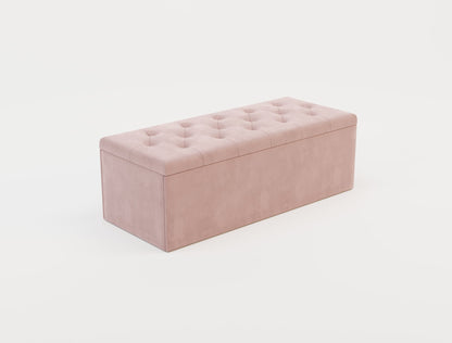 Selina Pink Velvet Ottoman