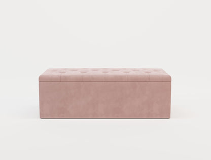 Selina Pink Velvet Ottoman