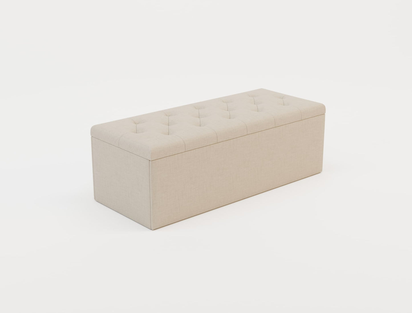 Selina White Oak Fabric Ottoman