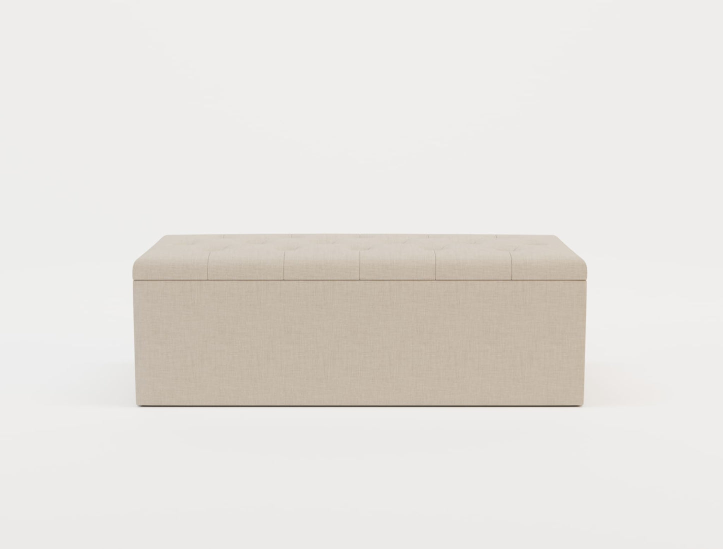 Selina White Oak Fabric Ottoman