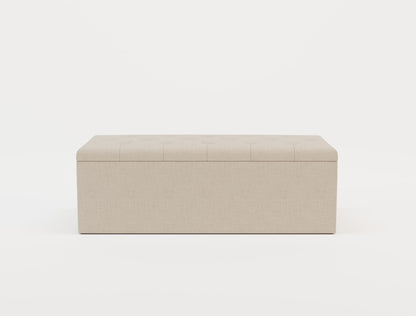 Selina White Oak Fabric Ottoman