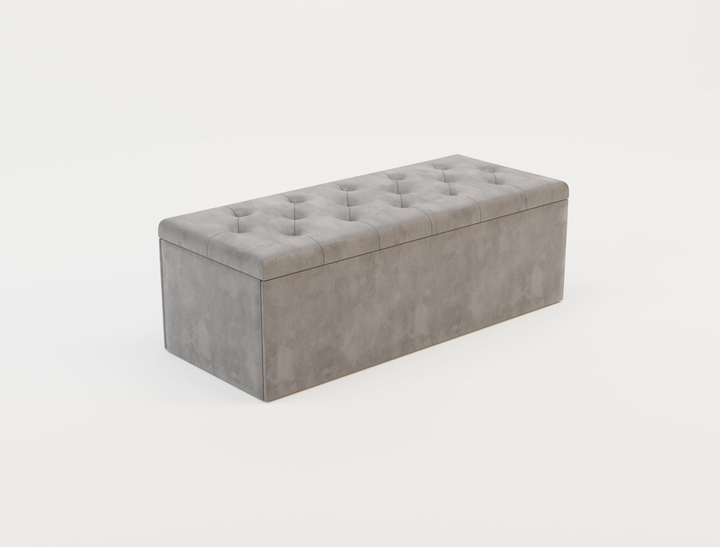 Selina Grey Velvet Ottoman