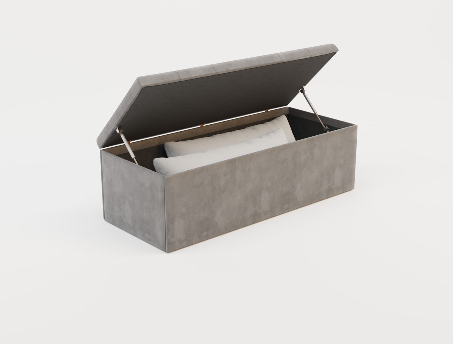 Selina Grey Velvet Ottoman