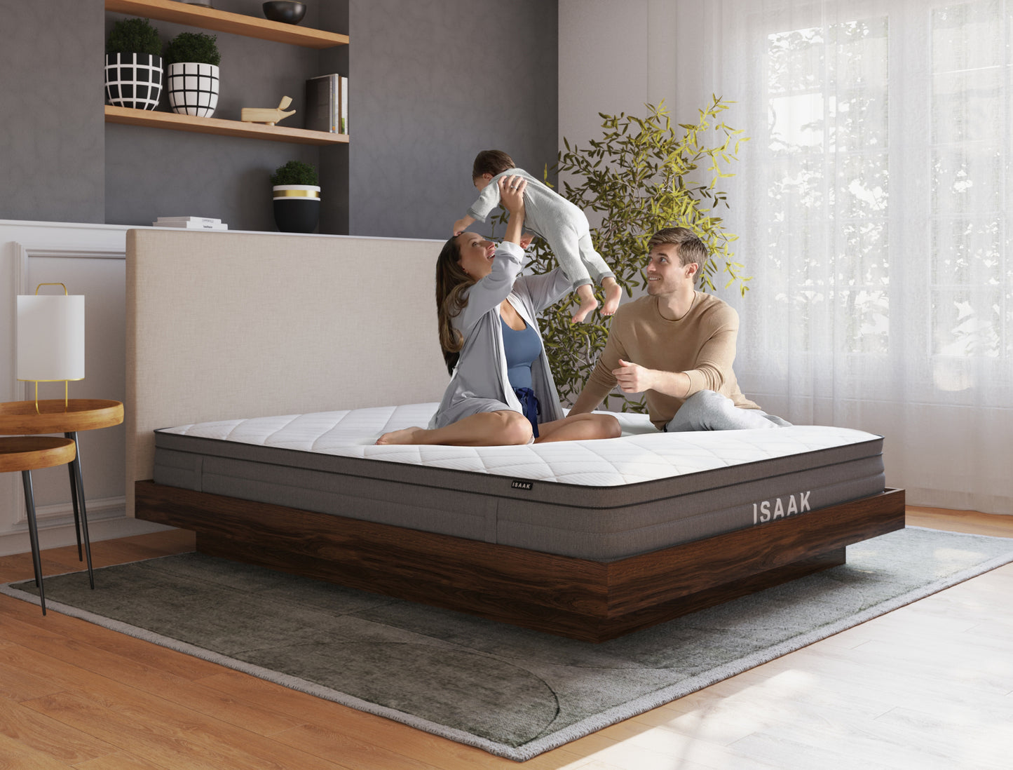 Isaak Comfort Deluxe Grey Fabric Mattress