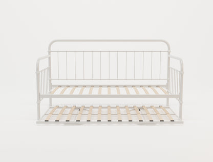 Oberon White Metal Trundle Bed