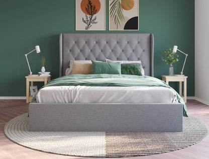 Harlow Grey Fabric Gas Lift Bed Frame