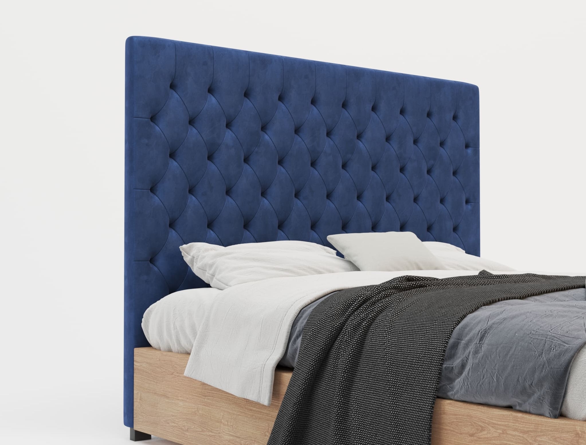 Mansory Blue Velvet Bed Head — ISAAK