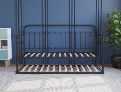 Zenith Black Metal Trundle Bed