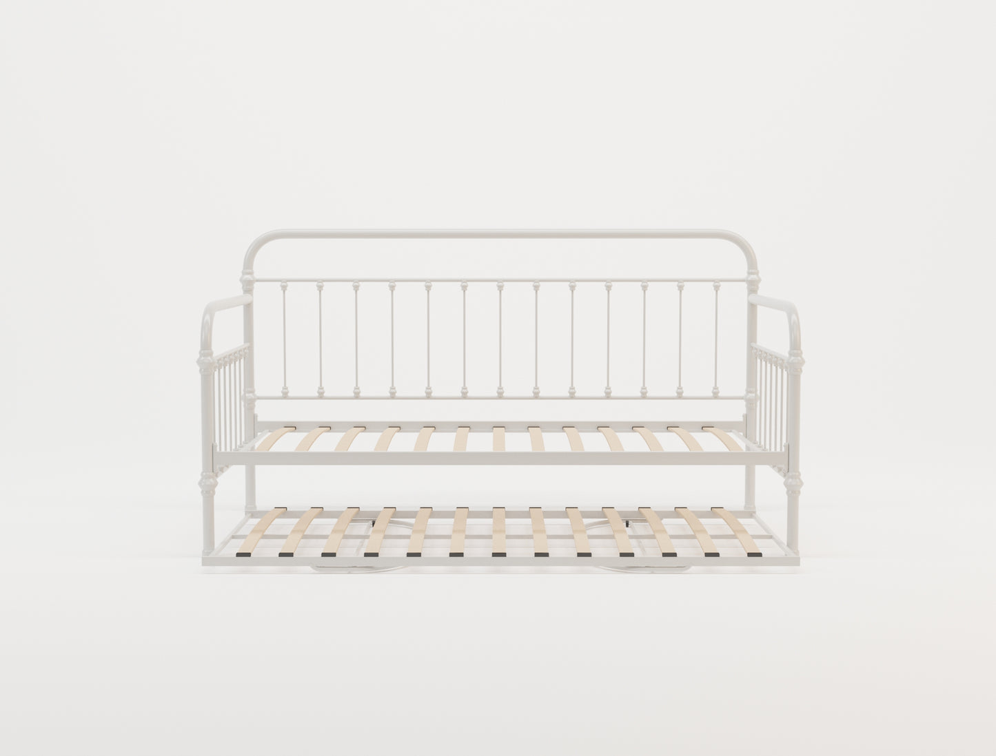 Zenith White Metal Trundle Bed