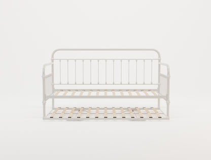 Zenith White Metal Trundle Bed