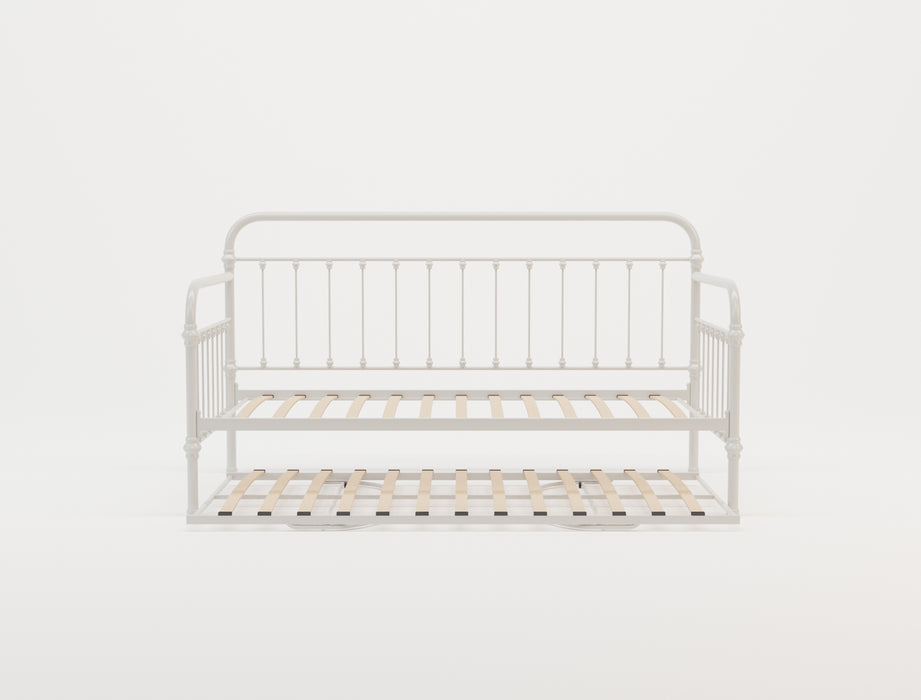 Zenith White Metal Trundle Bed