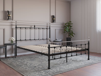 Elizabeth Black / Chrome Metal Bed Frame