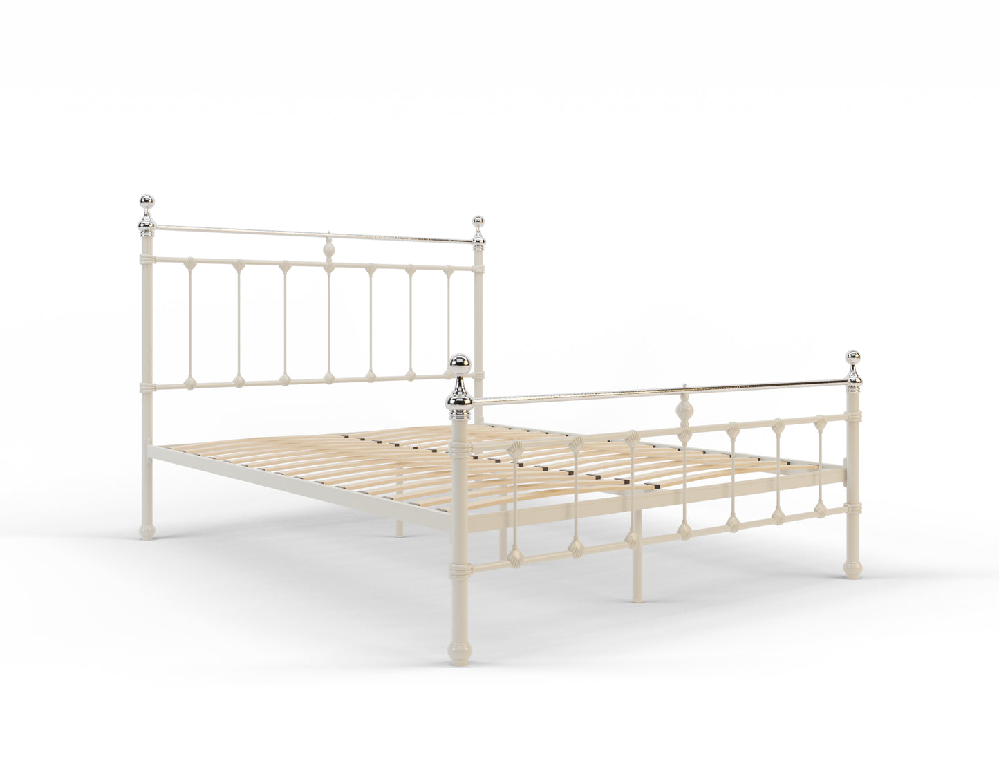 Elizabeth White / Chrome Metal Bed Frame