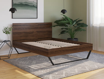 Atlas Wooden Walnut Bed Frame