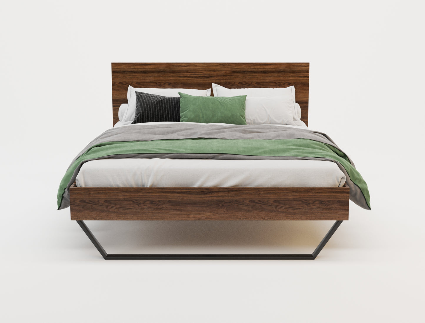 Atlas Wooden Walnut Bed Frame