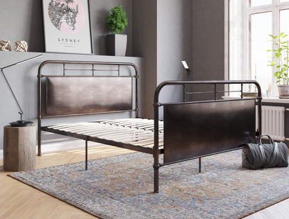 Kingston Brown Metal Bed Frame