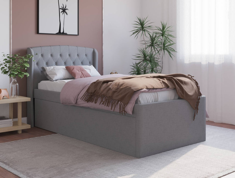 Jordanov Trundle Grey Fabric Bed Frame