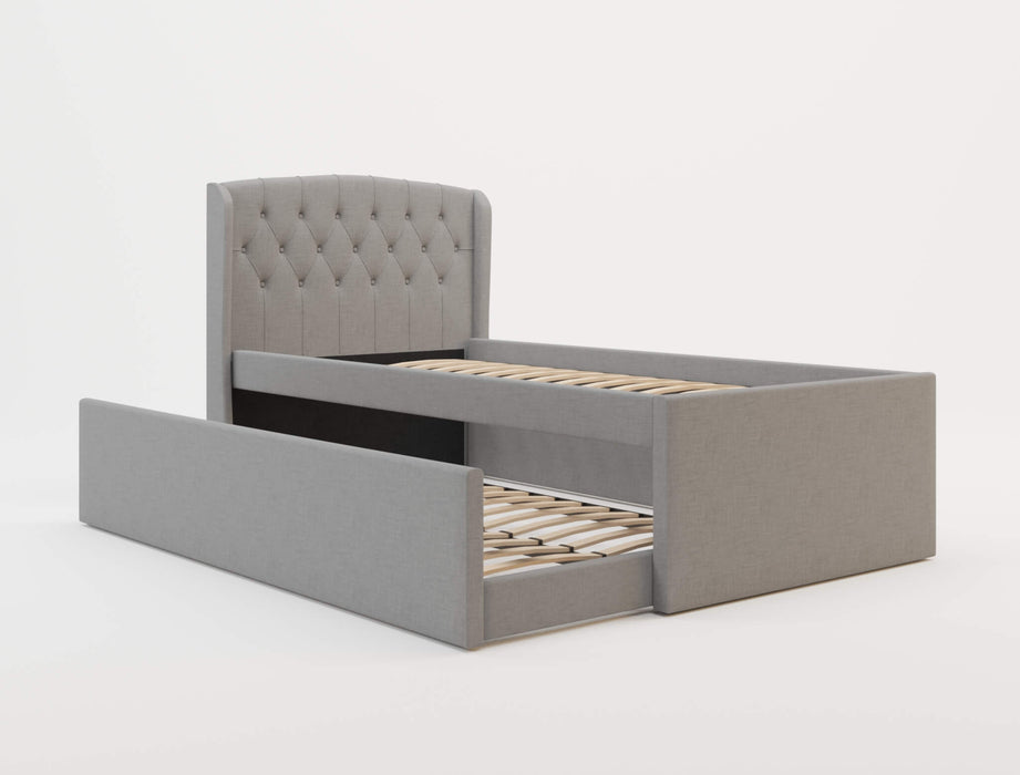 Jordanov Trundle Grey Fabric Bed Frame