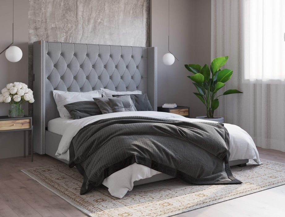 Bologna Grey Fabric Bed Frame