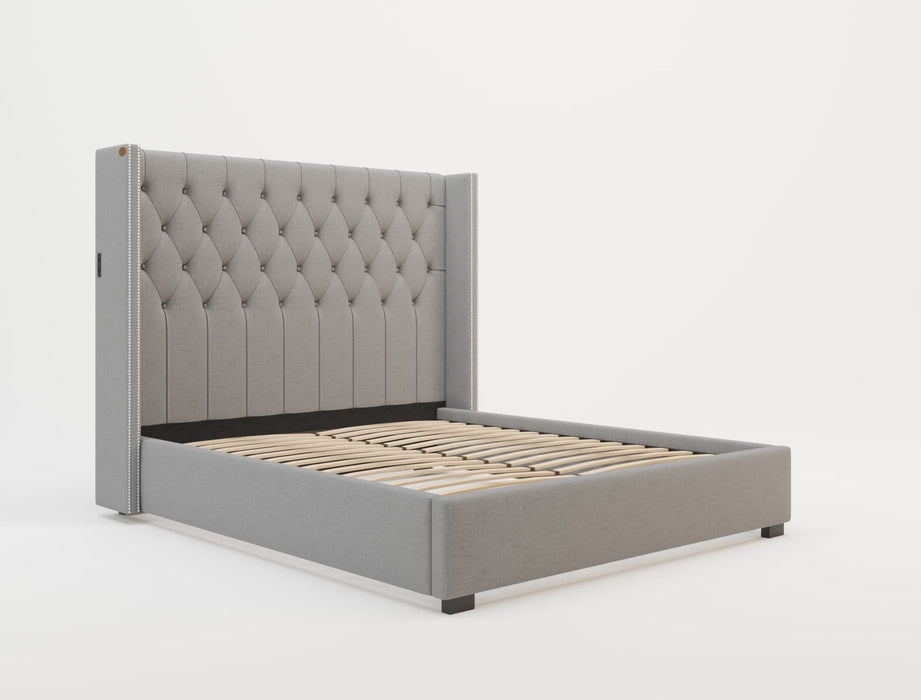 Bologna Grey Fabric Bed Frame