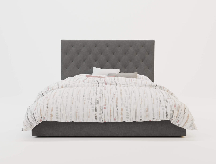 Oxford Charcoal Gas Lift Fabric Bed Frame