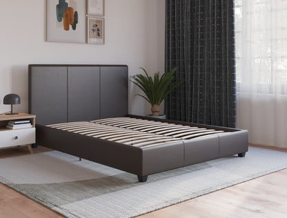 Como Brown Faux Leather Bed Frame