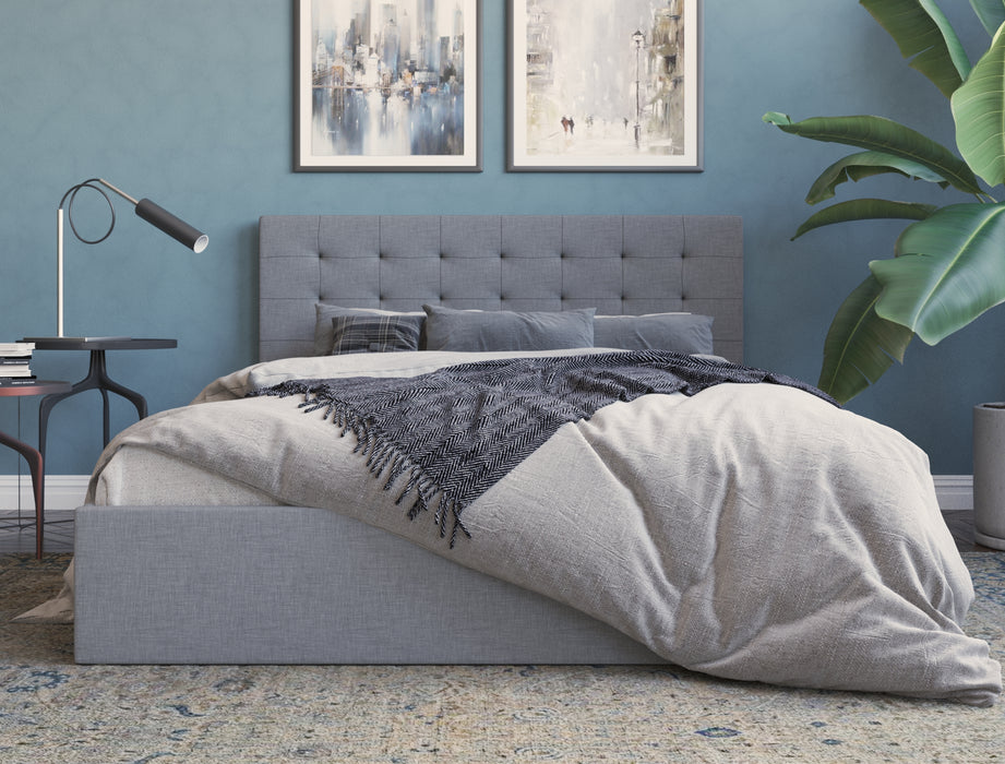 Aria Grey Gas Lift Fabric Bed Frame