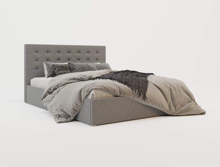 Aria Grey Gas Lift Fabric Bed Frame