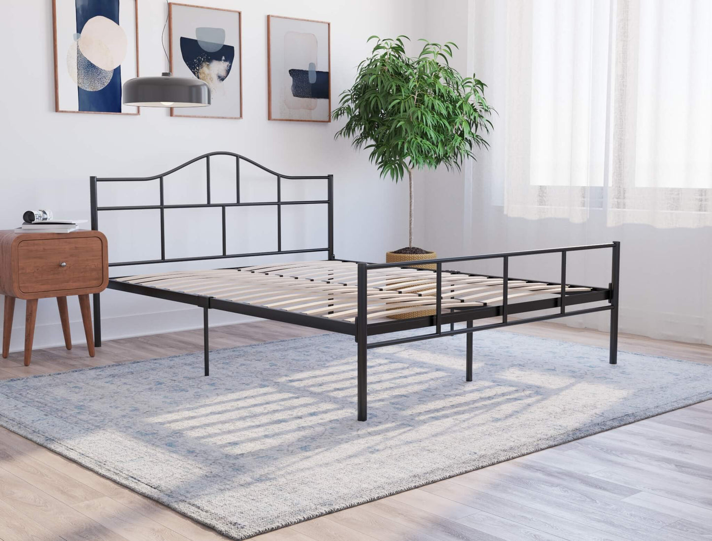 Saber Dark Grey Metal Bed Frame