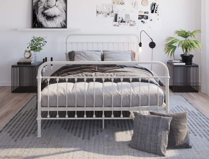 Carter White Metal Bed Frame